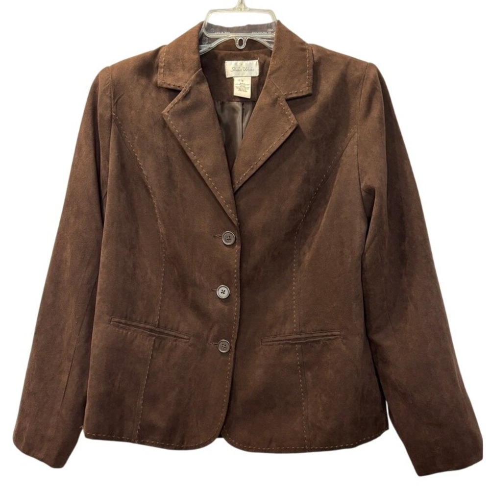 Studio Works Brown Blazer Jacket Womens Size 8 Career Business Casual